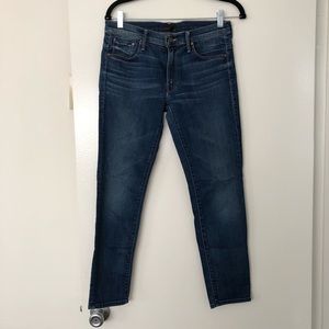 MOTHER Skinny Not Skinny Crop Jeans In Moontide